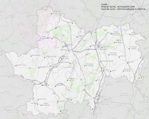 Carte de la Saône-et-Loire