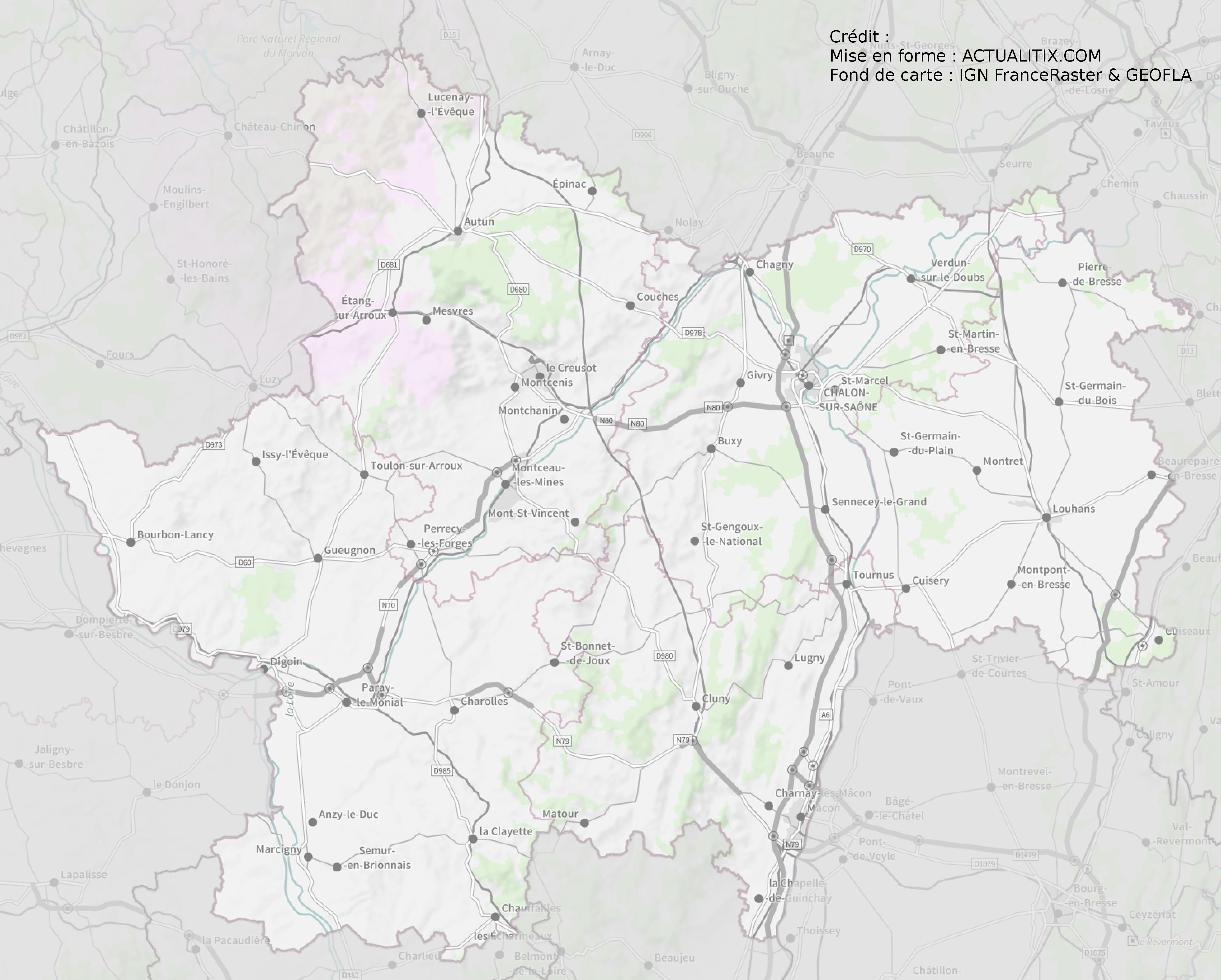 saône et loire carte