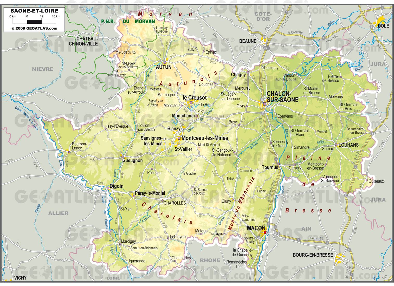 Saone Et Loire Carte | Carte