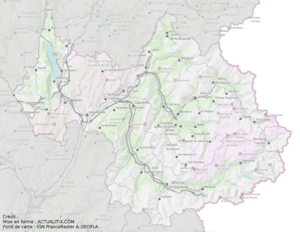 Carte de la Savoie