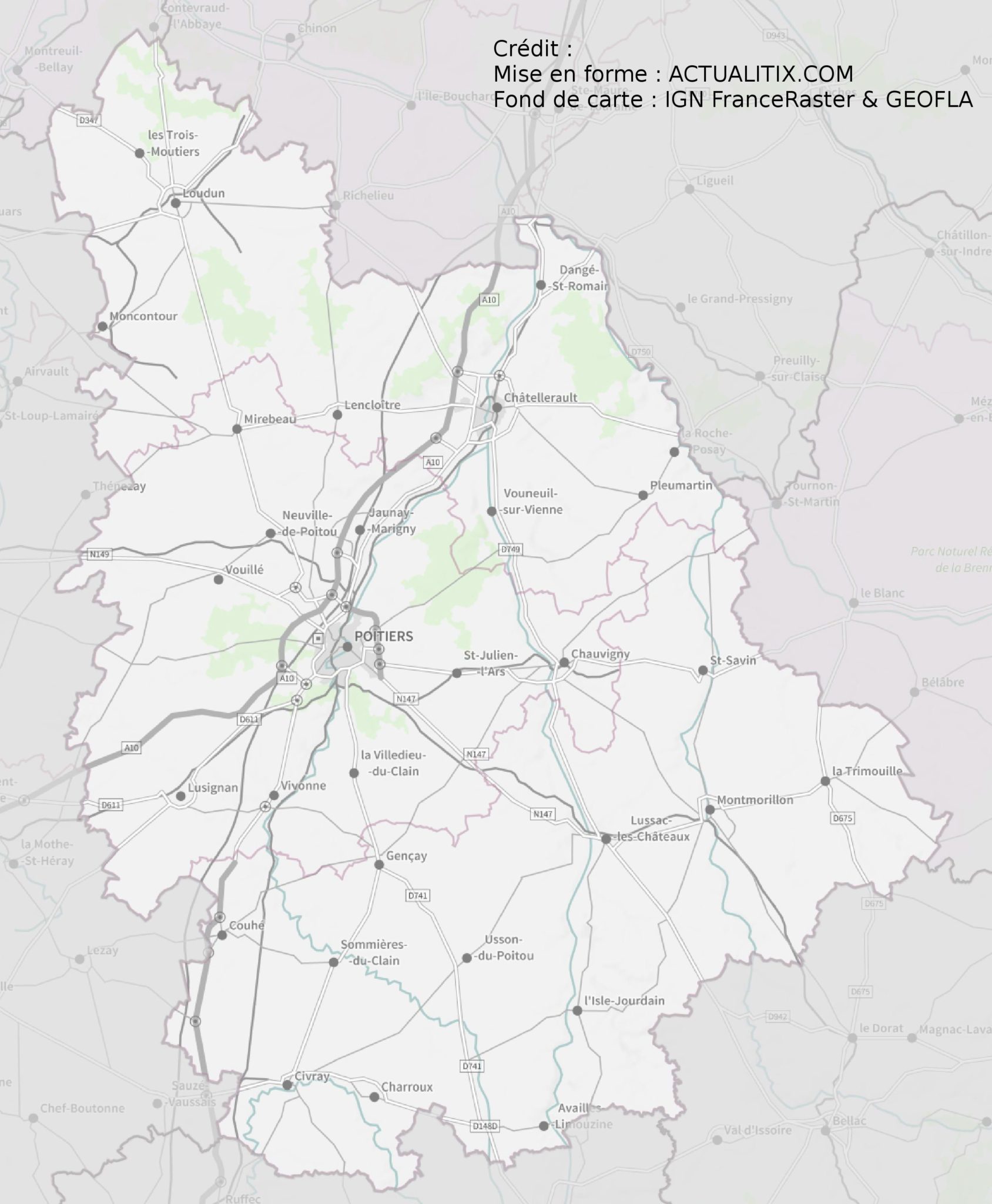 Carte de la Vienne - Vienne carte du département 86 - villes, tourisme...