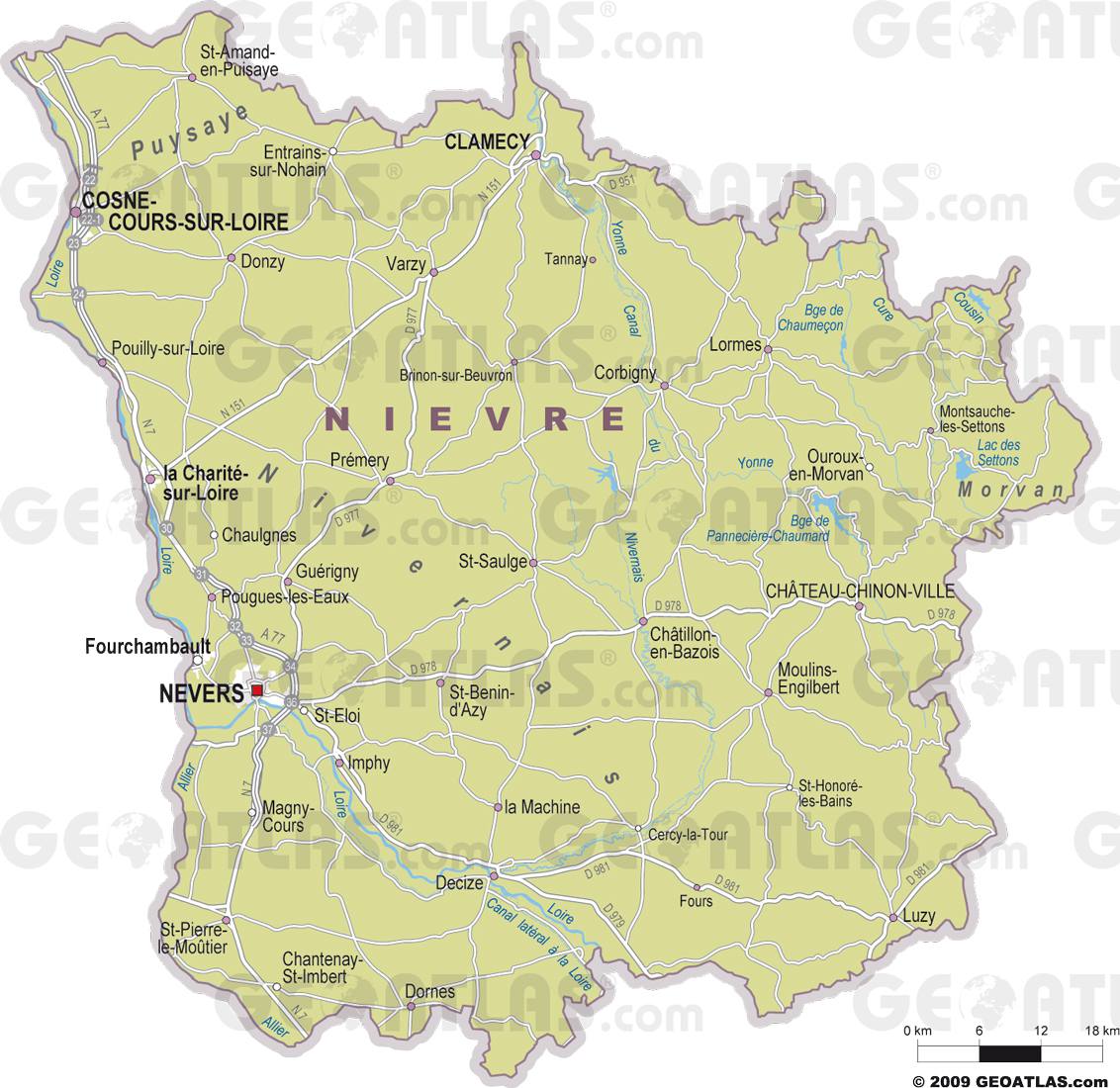 Carte de la Nièvre - Nièvre carte du département 58 ... Carte de la Nièvre - Nièvre carte du département 58 ...