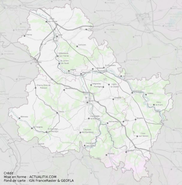 Carte de l'Yonne