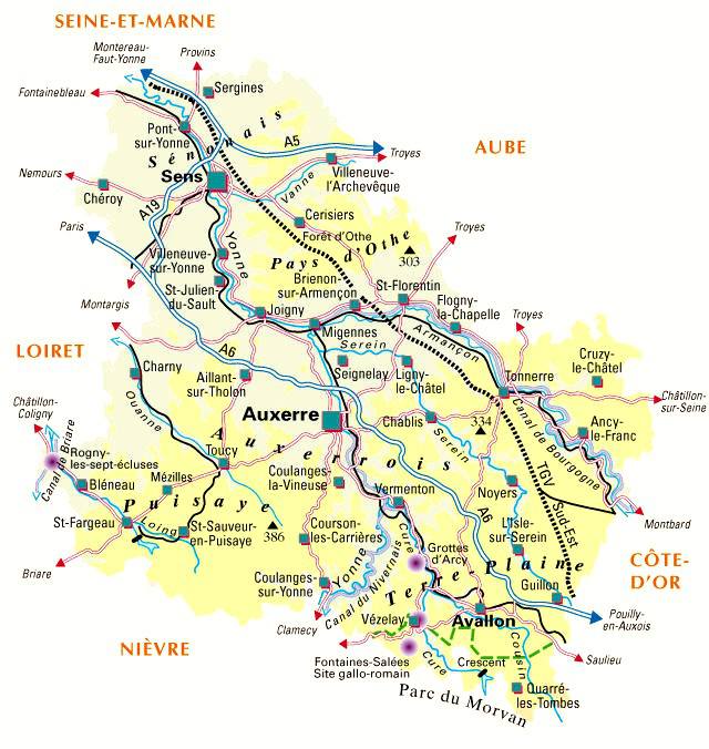 Carte de l'Yonne - Politique Carte de l'Yonne - Politique