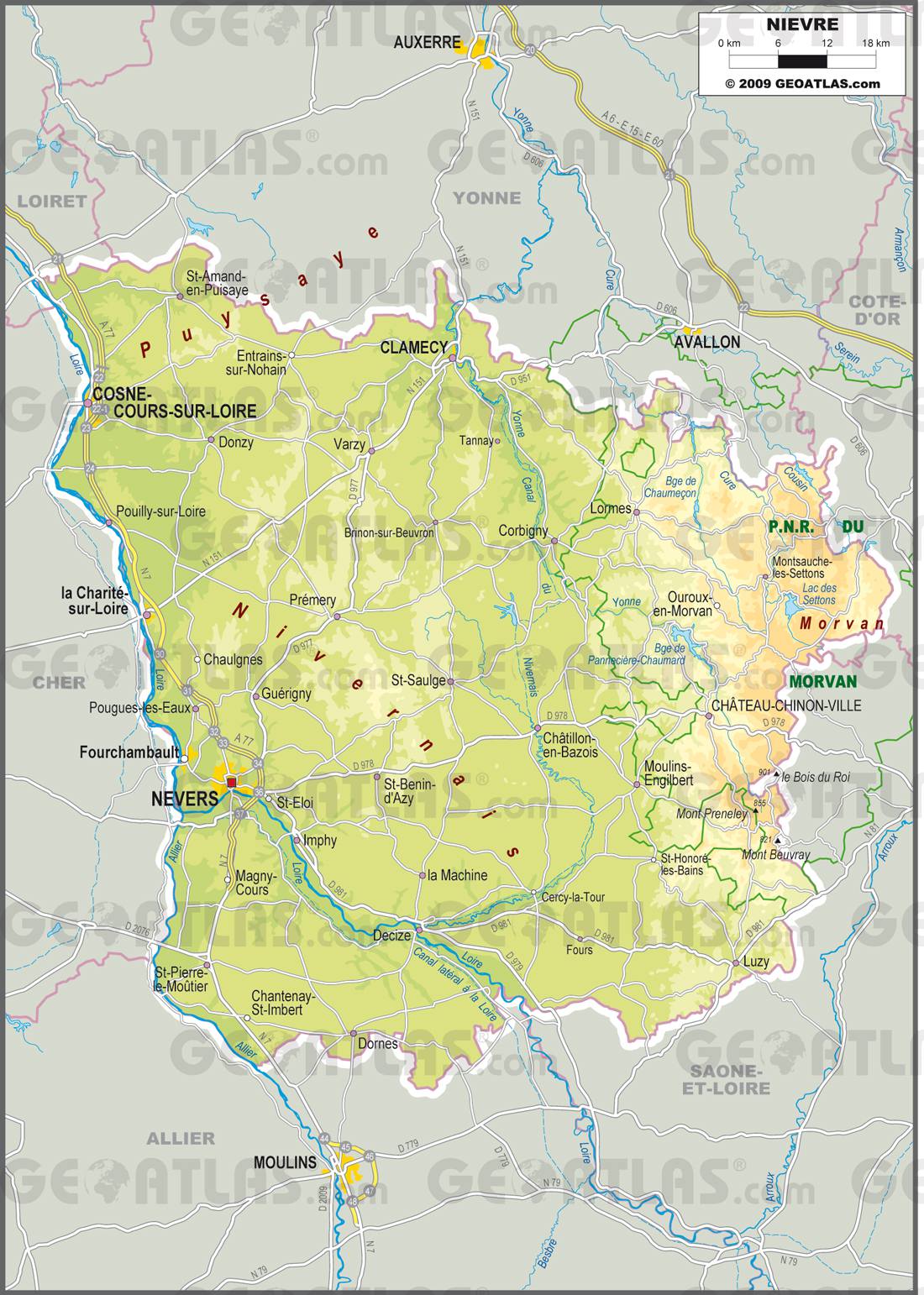 Carte de la Nièvre - Nièvre carte du département 58 ... Carte de la Nièvre - Nièvre carte du département 58 ...