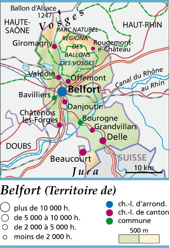 Territoire de Belfort carte Territoire de Belfort carte