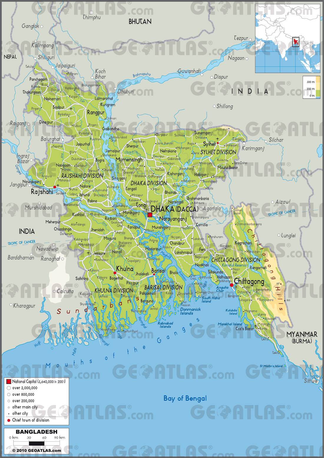 Bangladesh carte Bangladesh carte