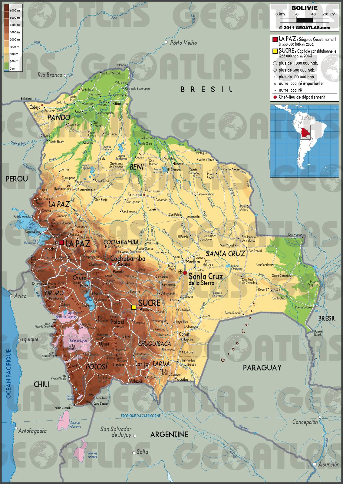 Bolivie carte Bolivie carte