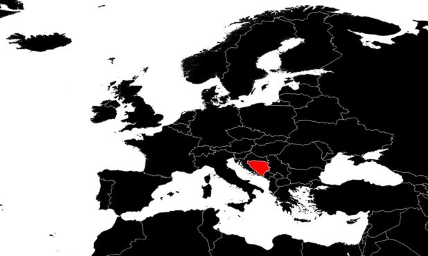 Bosnie sur une carte de l'Europe