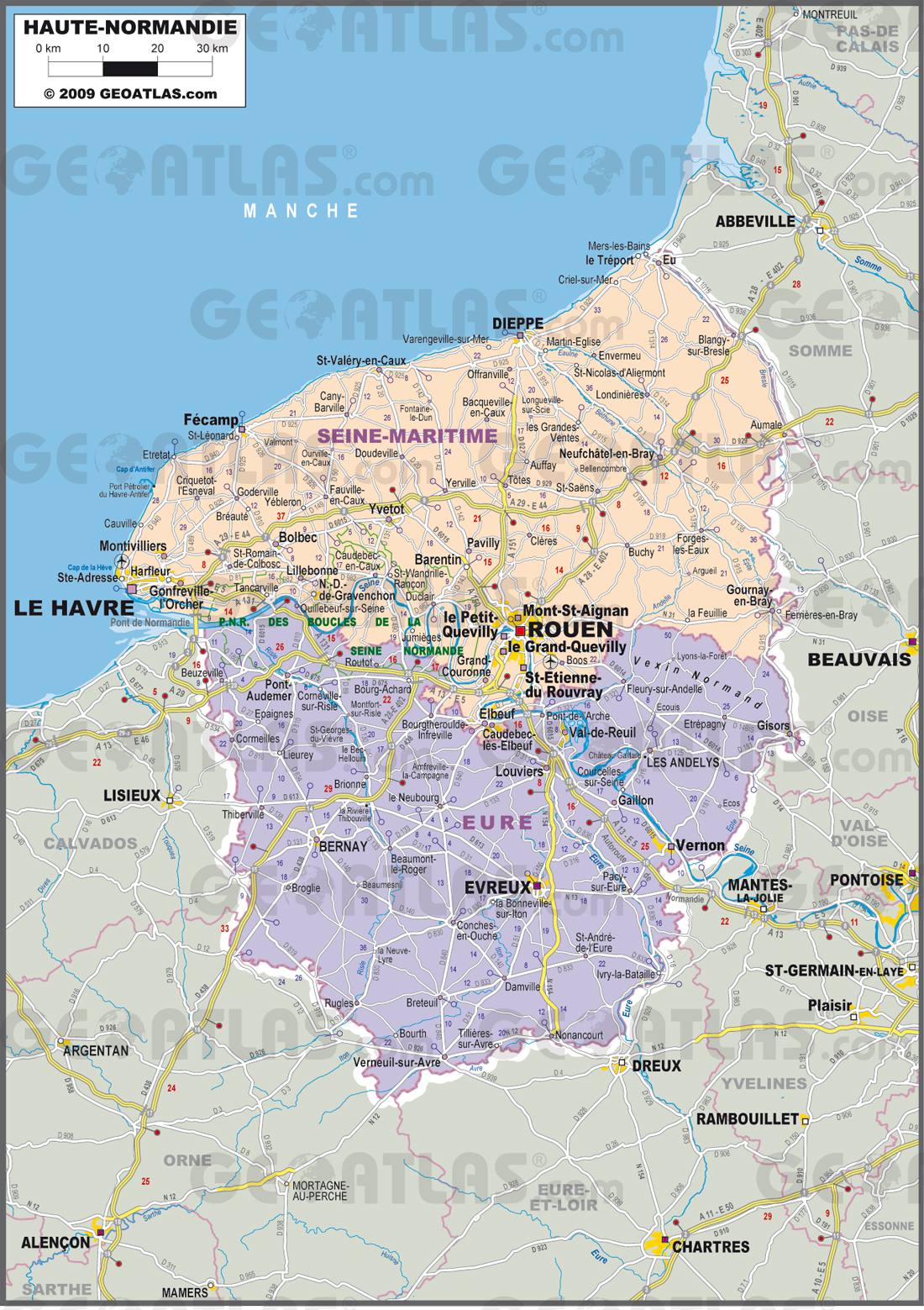 carte geographique de basse normandie