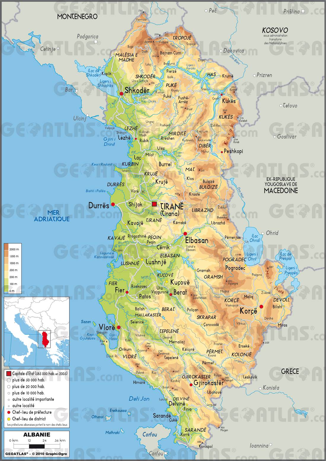 Albanie Carte Carte