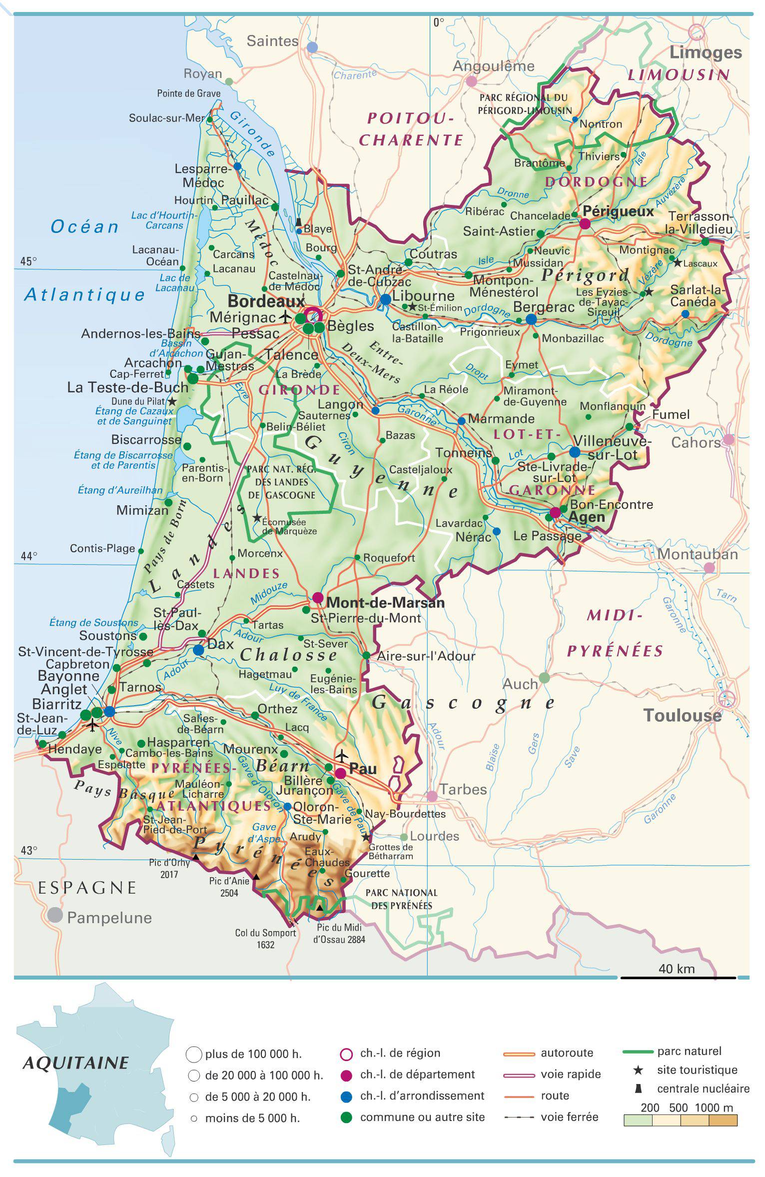 Carte Des D partements De L Aquitaine MTTVU