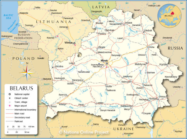 Carte de la Biélorussie