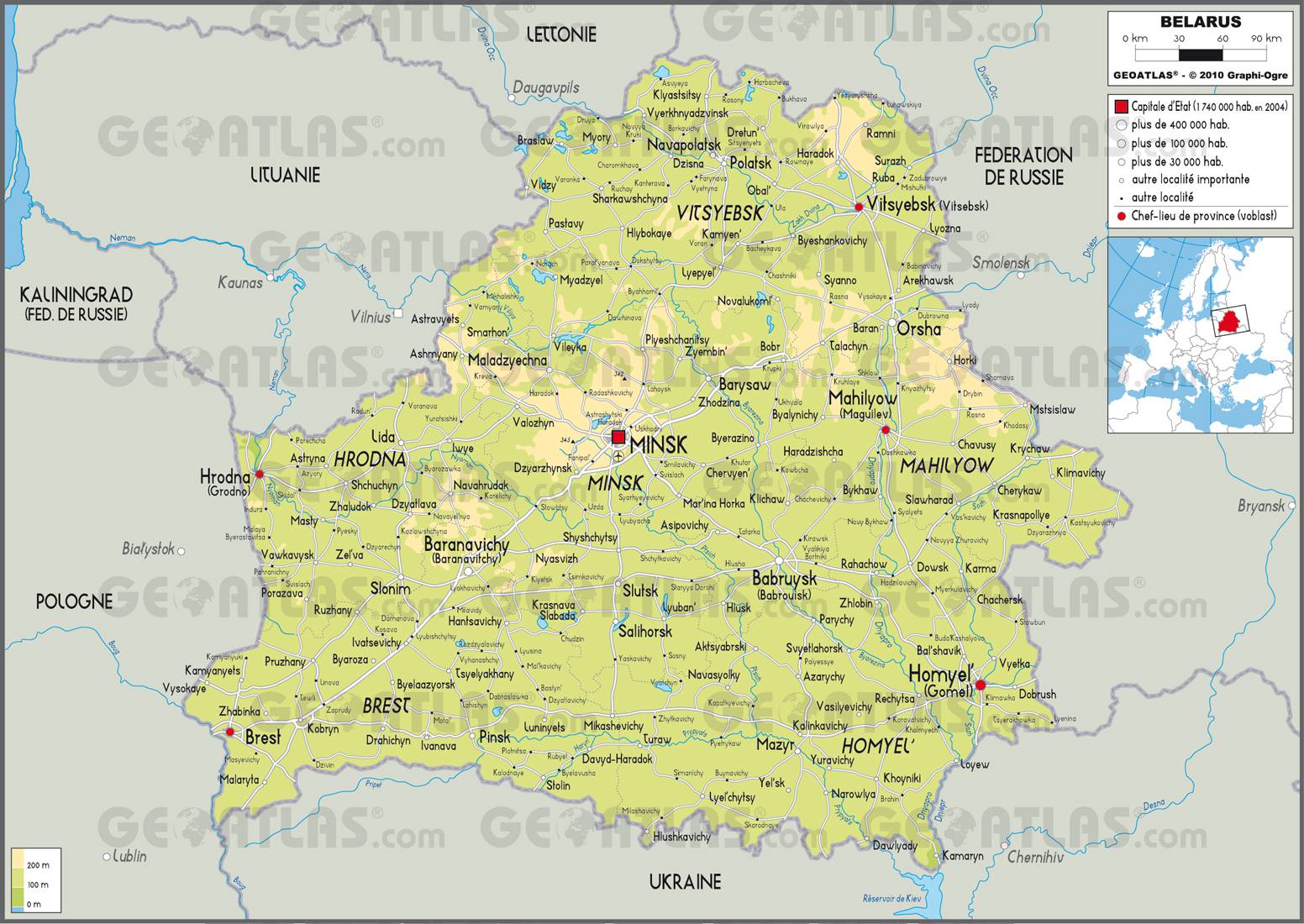 Carte de la Biélorussie - Plusieurs cartes du pays d ... Carte de la Biélorussie - Plusieurs cartes du pays d ...