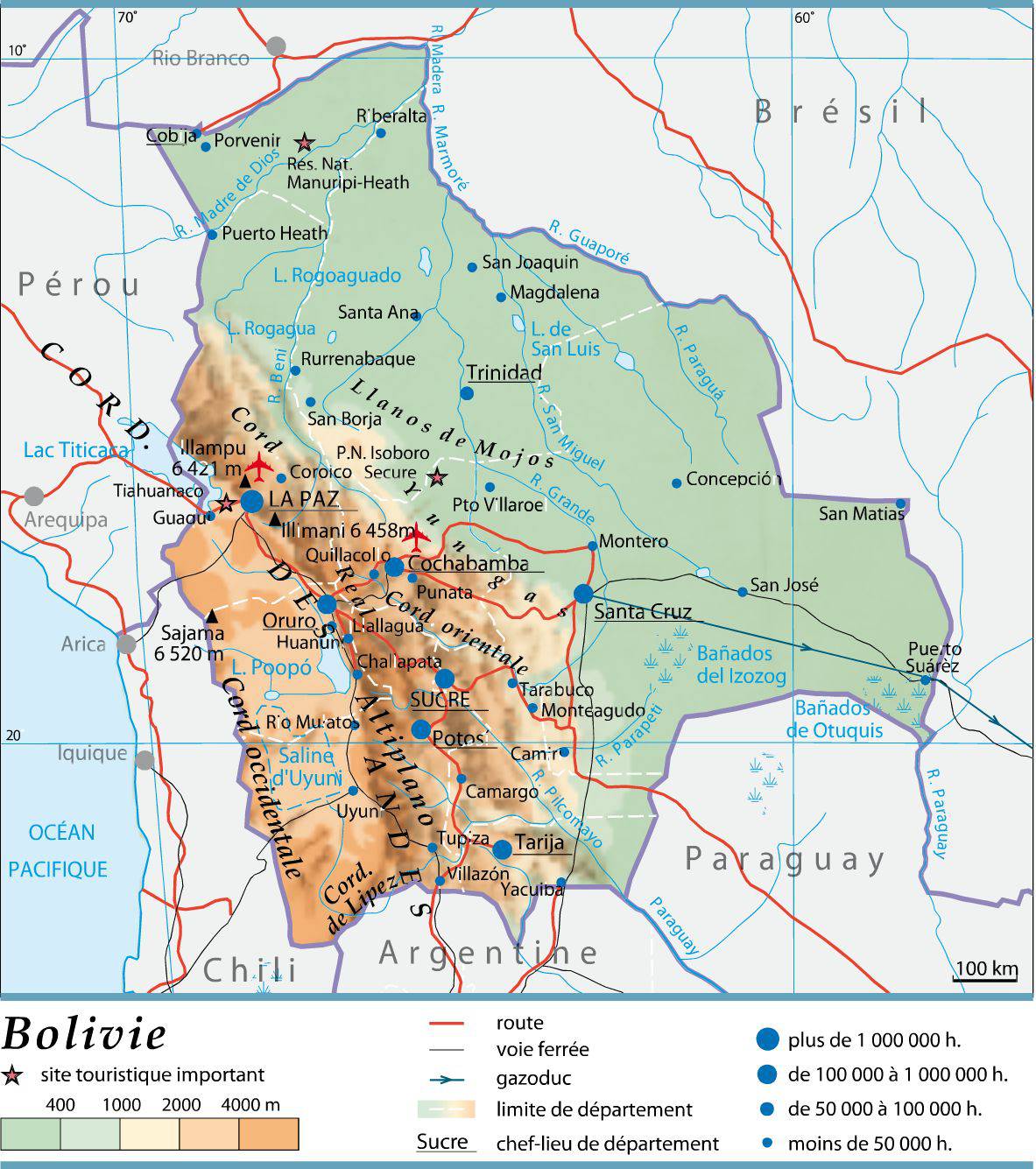 Carte Bolivie Villes Population Carte Bolivie Villes Population
