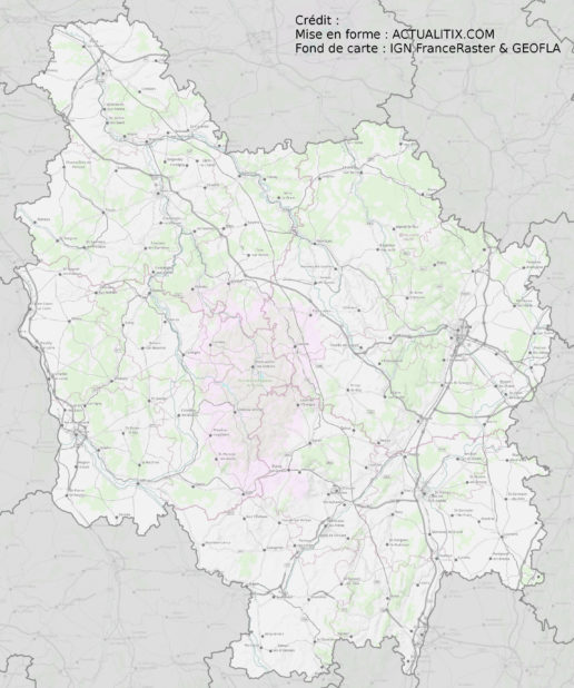 Carte de la Bourgogne