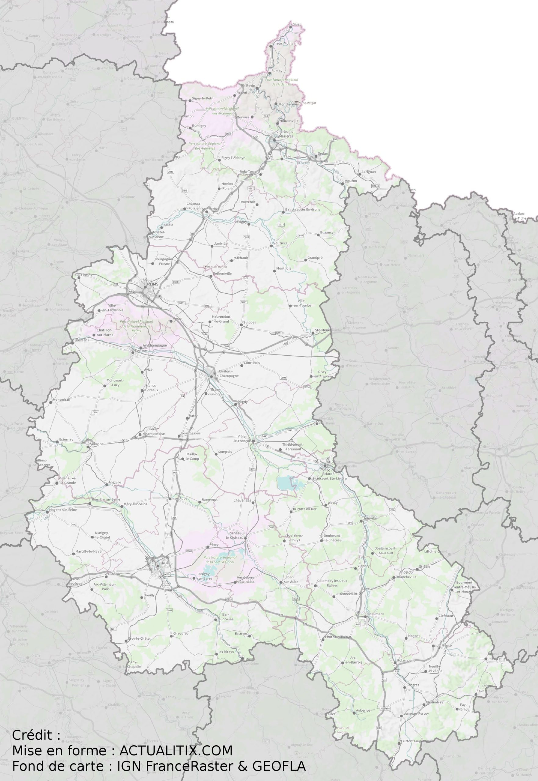 champagne ardenne carte geographique