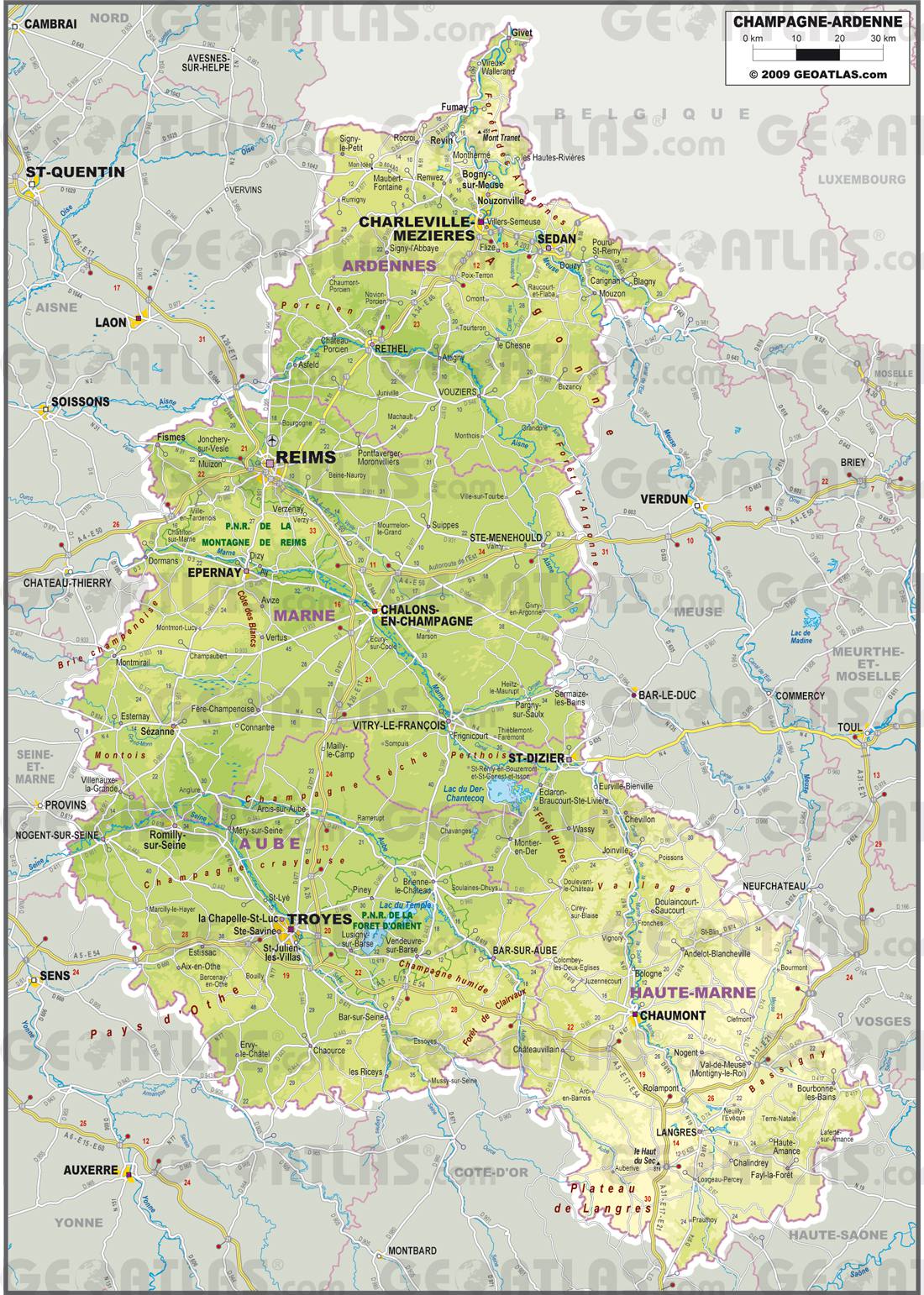 Carte De La Champagne Ardenne Plusieurs Cartes De La Région