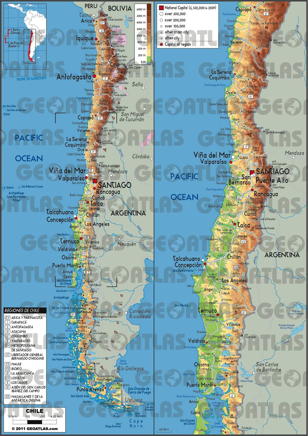 Carte du Chili Carte du Chili