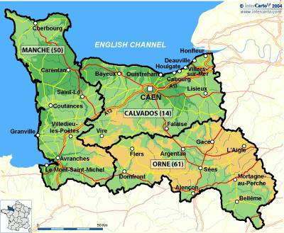 carte region basse normandie