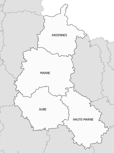 Carte des départements de la Champagne-Ardenne