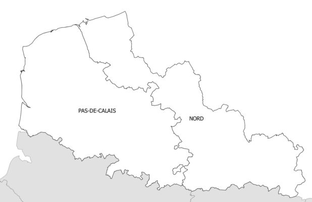 Carte des départements du Nord-Pas-de-Calais