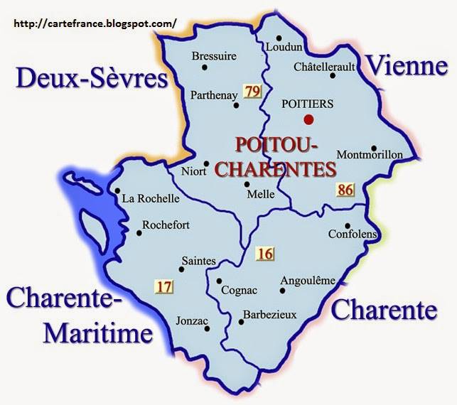 Carte des départements du Poitou-Charentes Carte des départements du Poitou-Charentes