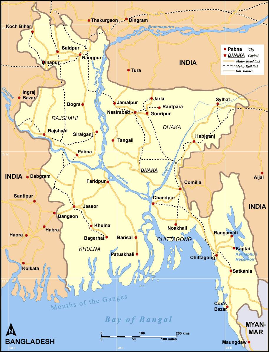Carte détaillée du Bangladesh Carte détaillée du Bangladesh