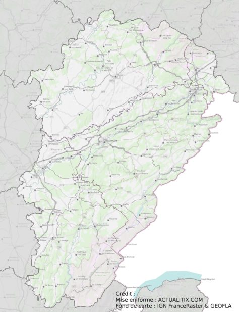 Carte détaillée de la Franche-Comté