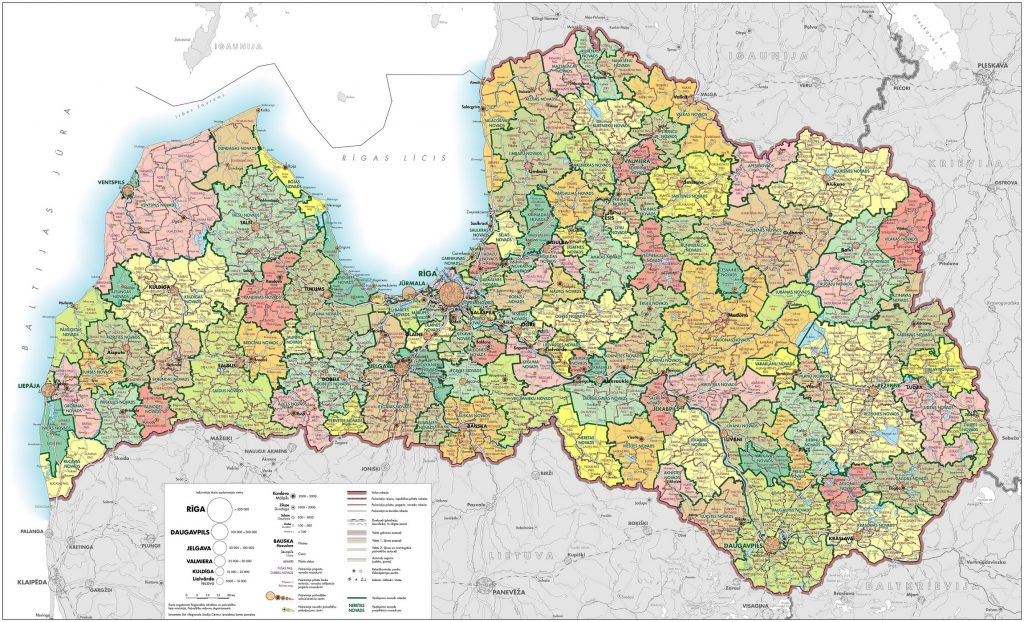Carte détaillée de la Lettonie Carte détaillée de la Lettonie