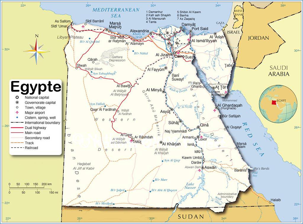 carte egypte