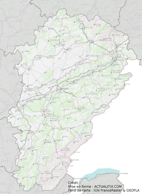 Carte de la Franche-Comté (région)