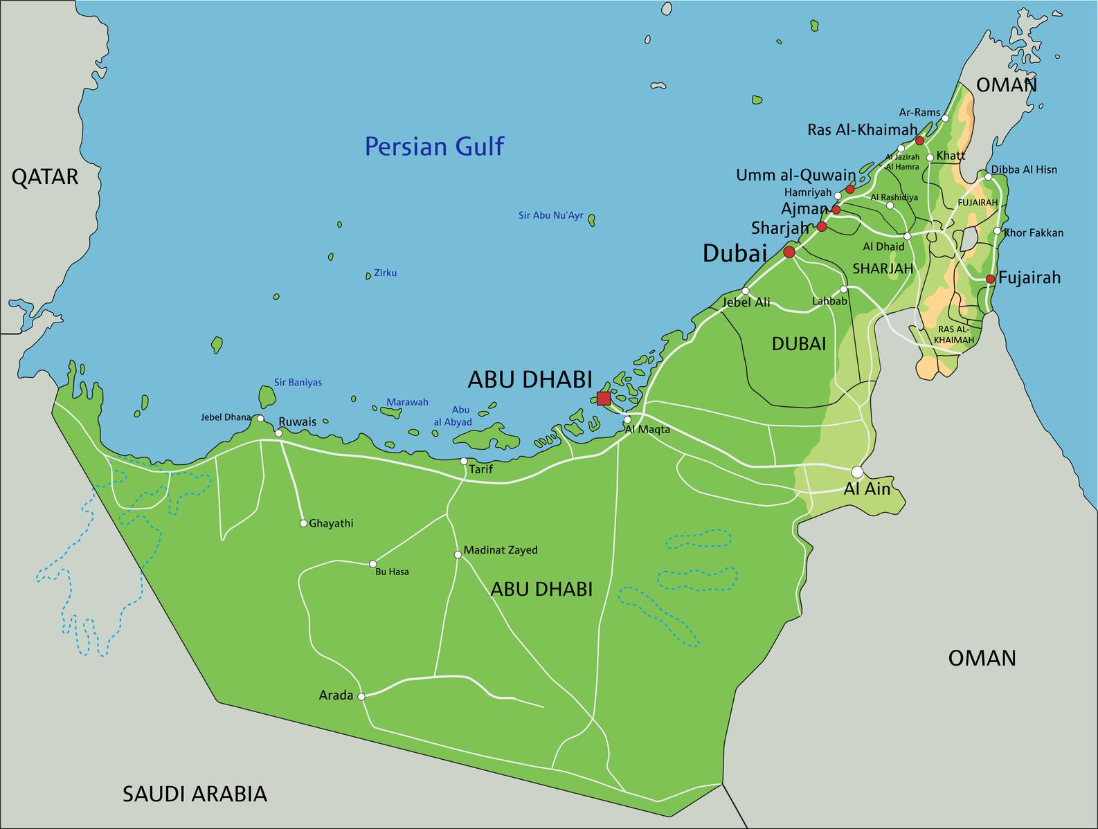 Carte Des Emirats Arabes Unis Plusieurs Cartes Du Pays Du