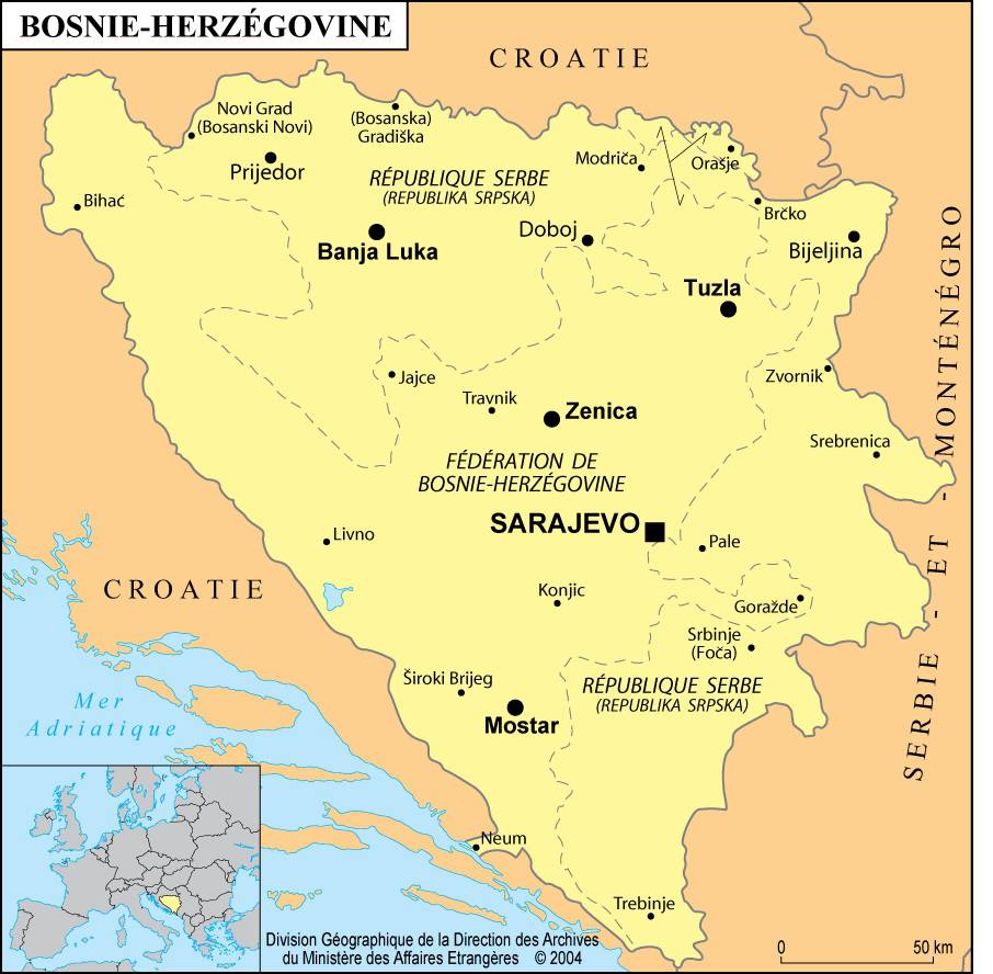 Bosnie-Herzégovine carte