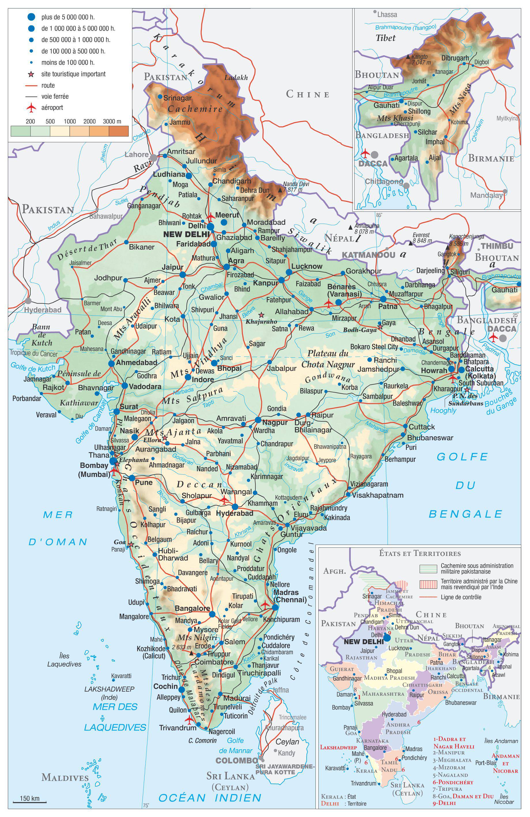  Carte  de l Inde  Plusieurs cartes  de l immense pays d 