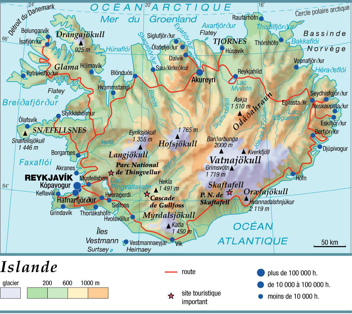  Carte  de l Islande  Plusieurs cartes  de l le du nord de 