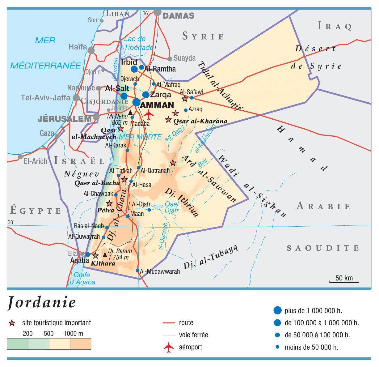 Les Pays - Jordanie Carte-jordanie