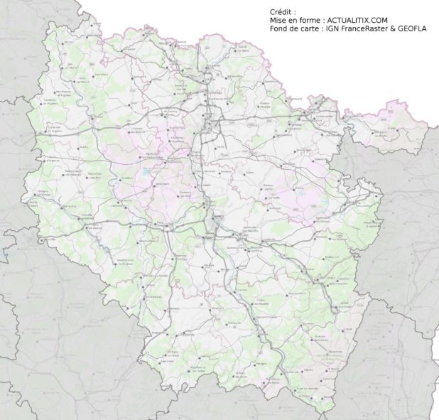 Carte de la Lorraine (région administrative)