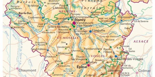 Carte de la Lorraine - Plusieurs cartes de la région se trouvant dans l'Est