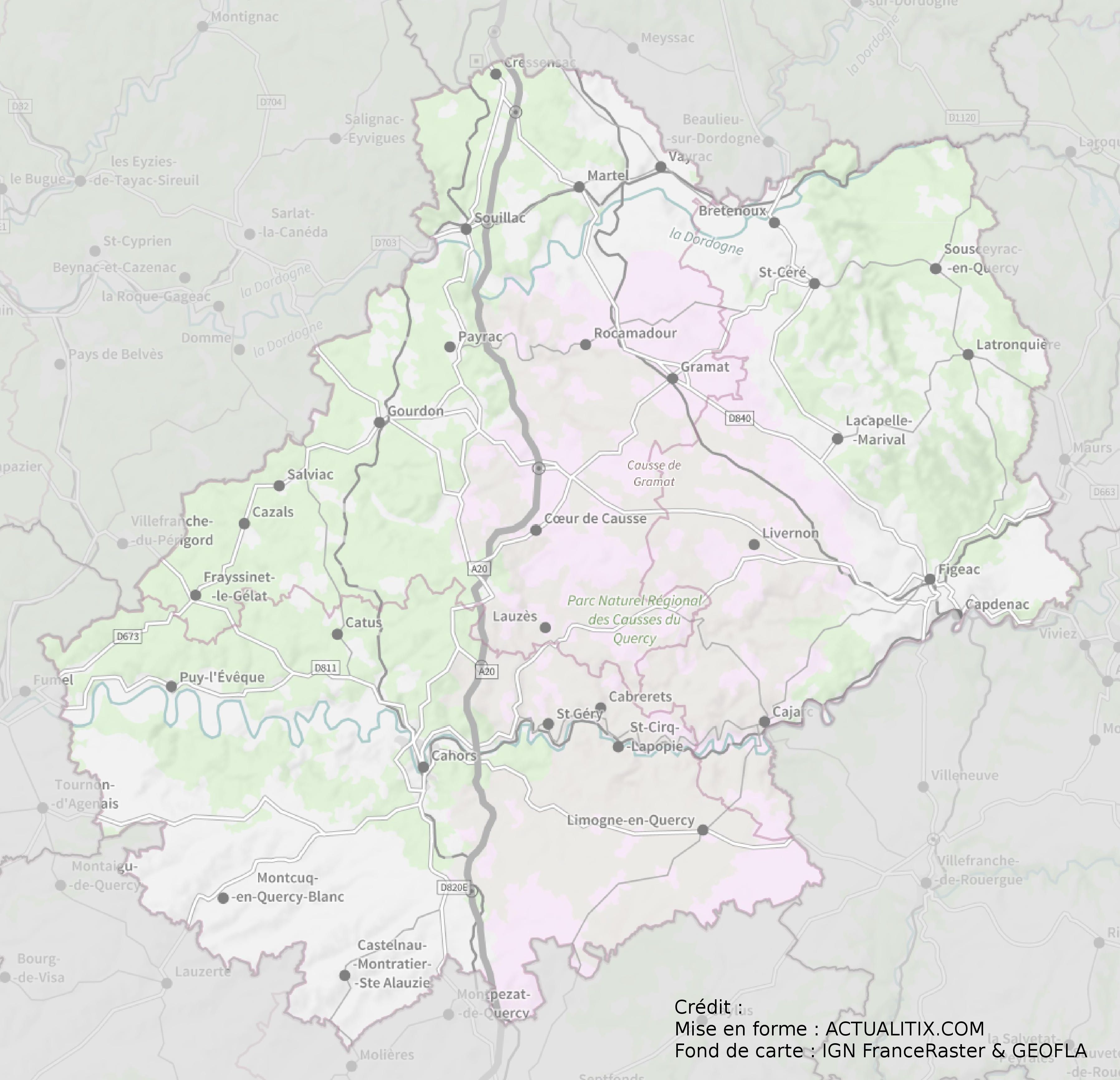 carte du lot détaillée