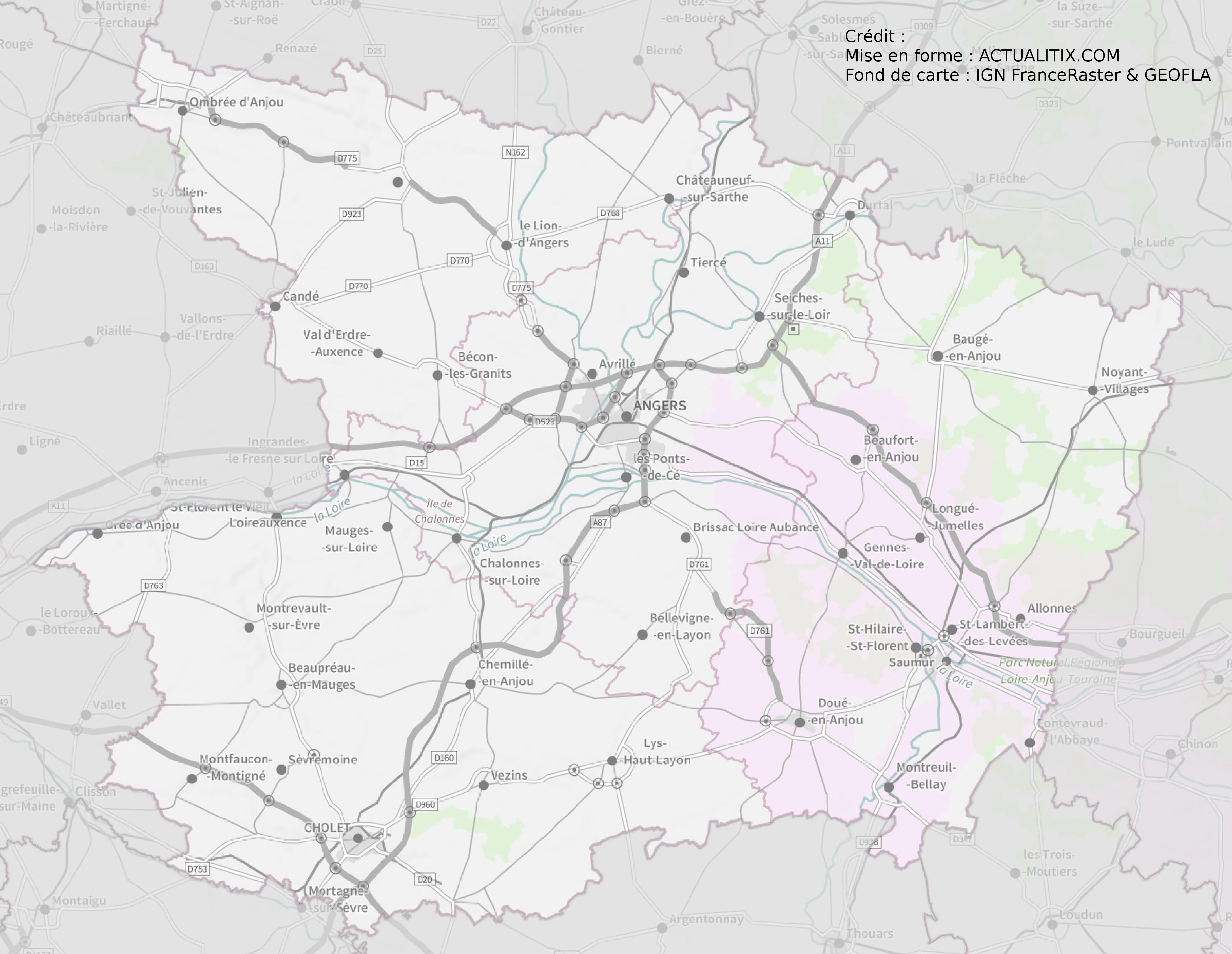 maine et loire carte des communes