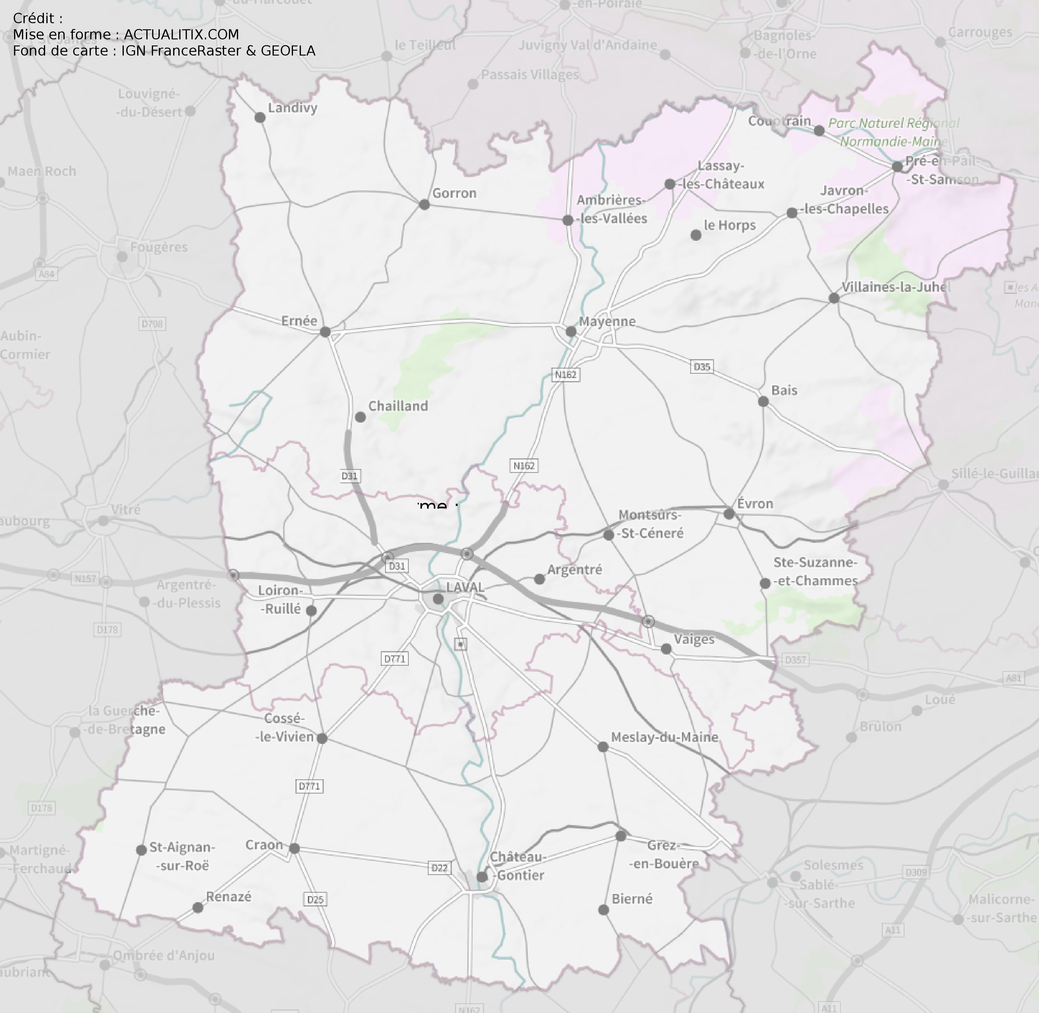 carte de la mayenne