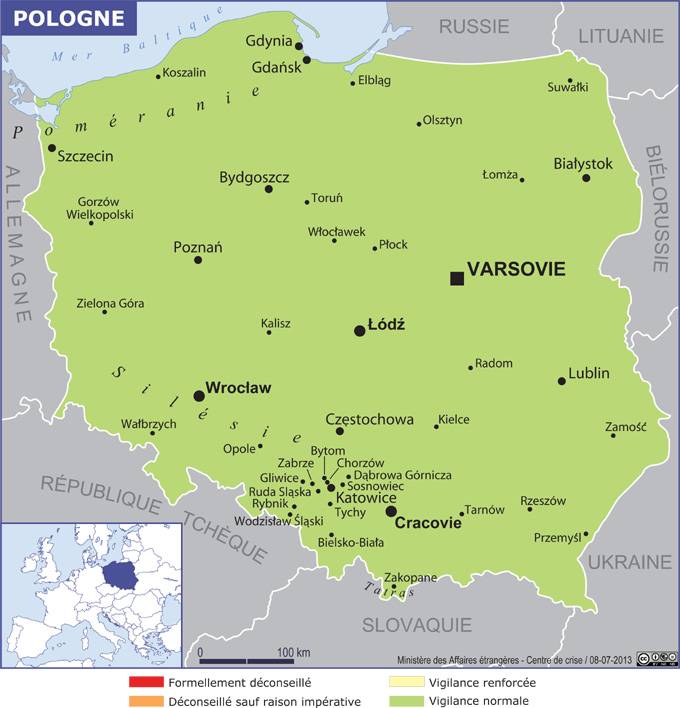 carte de la pologne détaillée