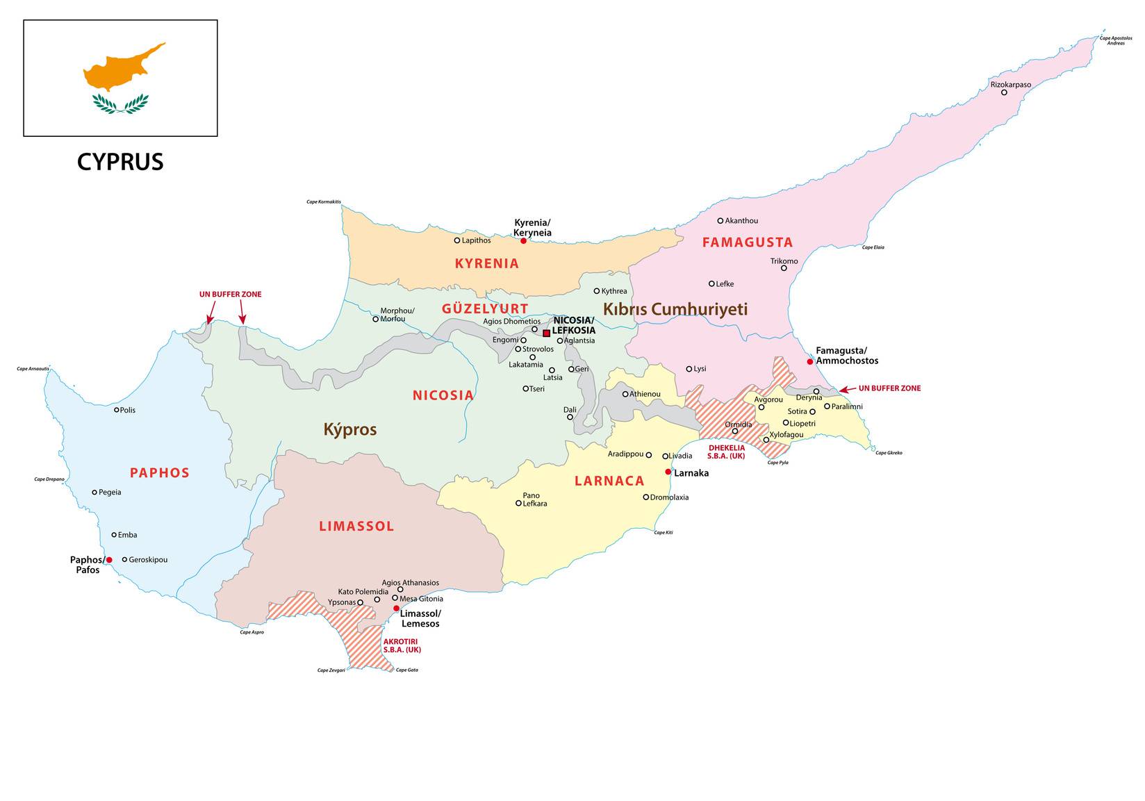 Carte De Chypre Plusieurs Cartes Du Pays Villes Relief