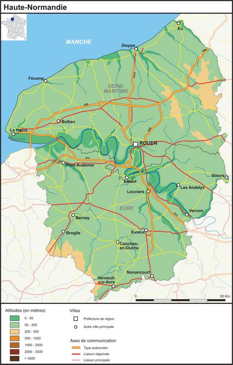 haute normandie relief et climat