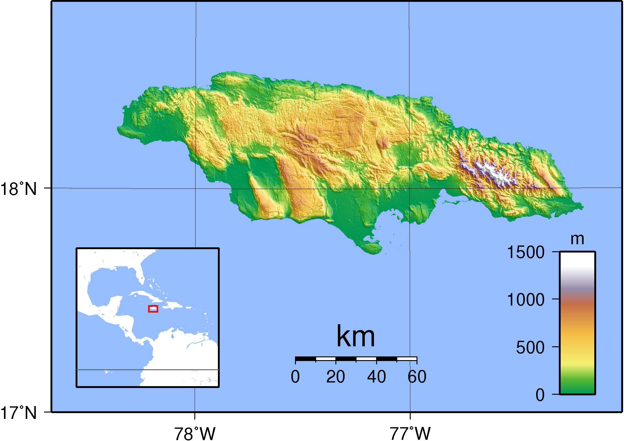 Carte de la Jamaïque - Plusieurs cartes du pays dans les Antilles
