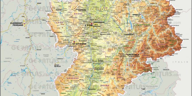 Carte de Rhône-Alpes - Plusieurs cartes de la célèbre région du centre-Est