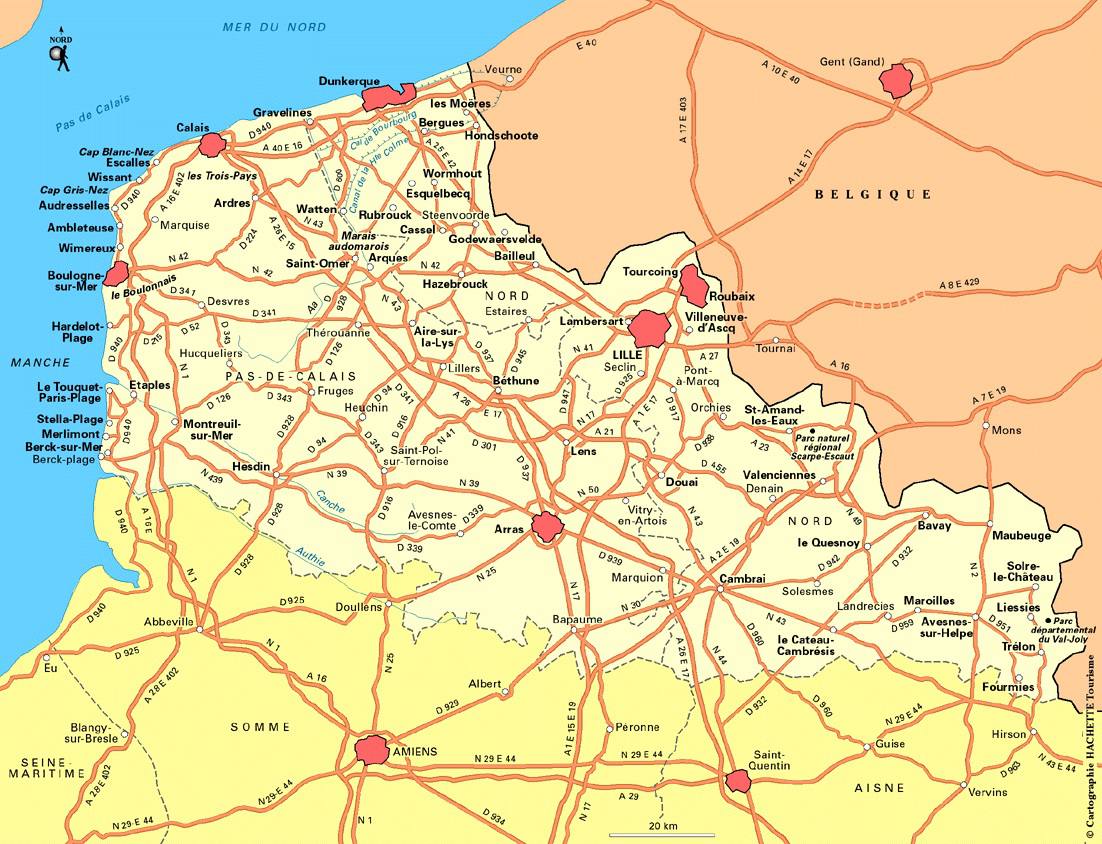 Infos sur : carte du nord de la france detaillee - Arts et ...