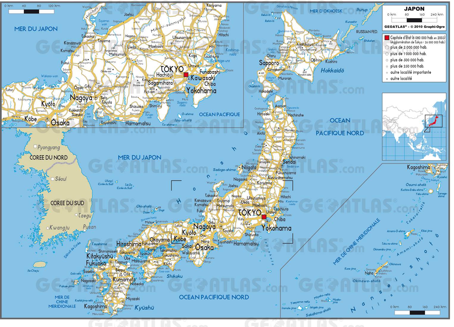 Carte routière du Japon Carte routière du Japon