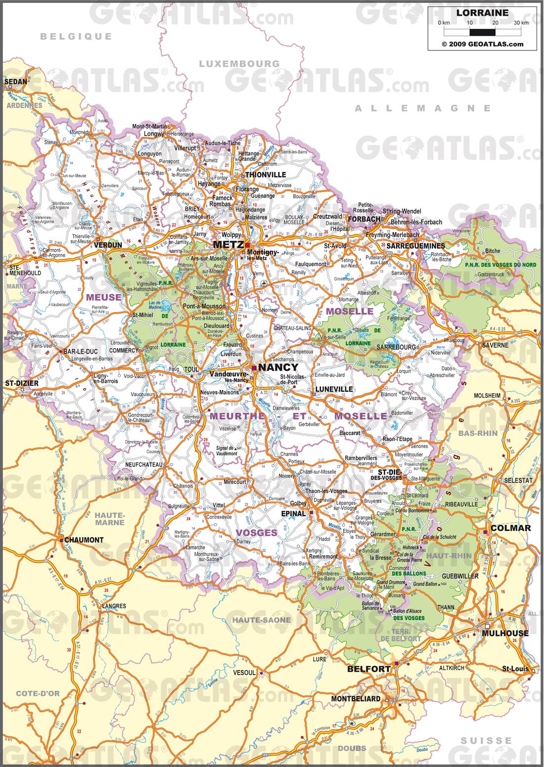 Carte de la Lorraine Plusieurs cartes de la région se trouvant dans l